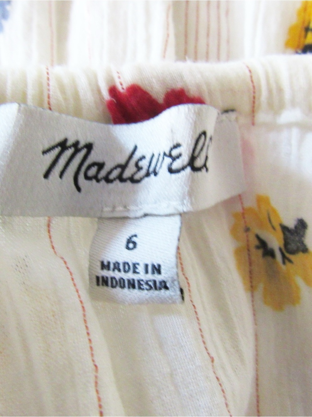 Madewell Ruffle Strap Cami Top 6 Metallic Striped Confetti Floral Cream Cotton - Picture 8 of 8